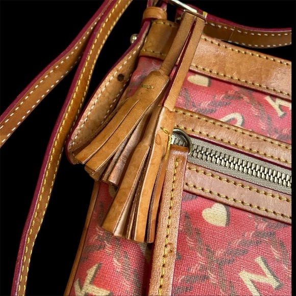 Dooney & Bourke Red and Tan Crossbody Bag - Picture 4 of 9